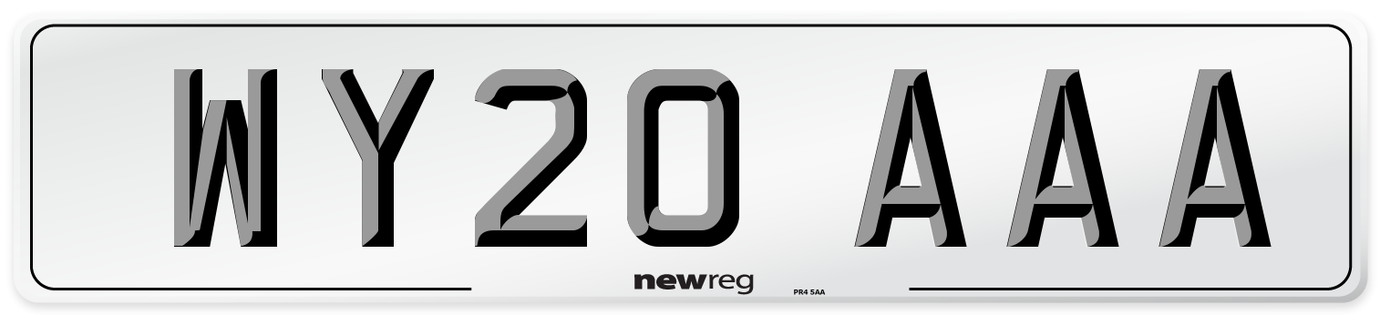 WY20 AAA Number Plate from New Reg
